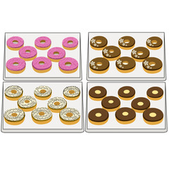 donuts vector Display isolated with transparant background	