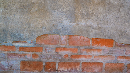 Open Brick Wall with Cement Damage