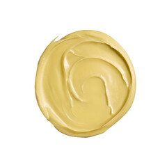 Manuka honey face mask swatch, creamy texture isolated on a transparent background.