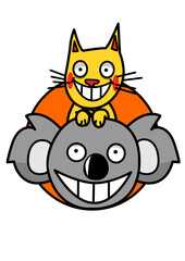 Illustration of a cat on a koala
