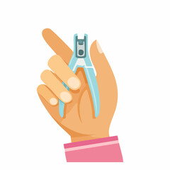 Hand Holding Pastel Colored Nail Clippers