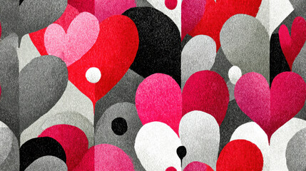 Seamless vintge heart, Abstract vintage hearts design blended with minimalist elements in high fidelity.