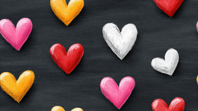 Seamless vintge heart, Abstract vintage heart motifs with a minimalist design for creative projects.