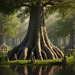 光と影の巨木、幻想の森