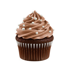 chocolate cupcake isolated on white background