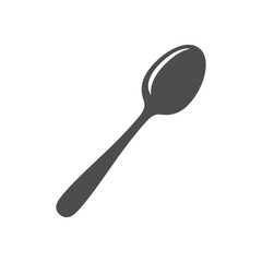 Simple gray spoon icon on a white background.