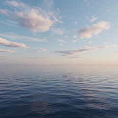 Obraz premium 水平線に溶ける夕暮れ