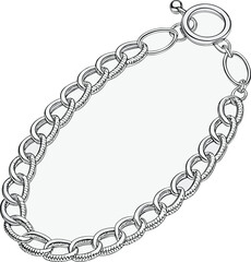 Vector art of elegant silver chain bracelet, a stylish and modern fashion accessory isolated on white background