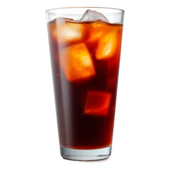 iced cold brew coffee on transparent background