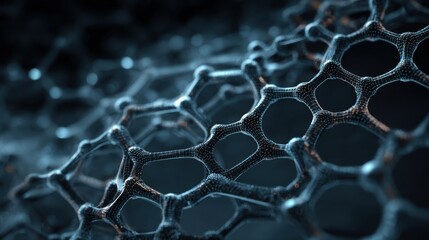 intricate dark blue molecular structure
