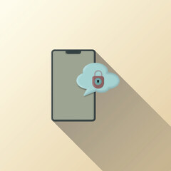 Chat security icon, locked chat, chat bubble icon, padlock and smartphone, suitable for live chat applications, websites, businesses, and etc.