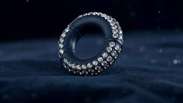 Dark ring with crystals - Powered by Adobe