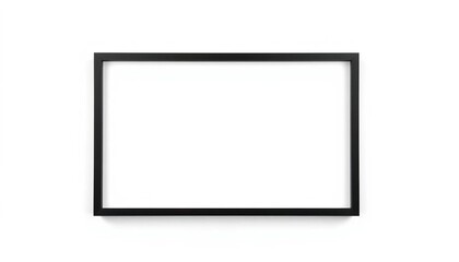 Sleek black frame mockup, isolated on white Minimalist design, perfect for presentation,  design,  rectangle