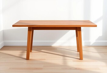 Sleek, minimalist wooden table with clean lines, perfect for modern interiors,  office,  Scandinavian design