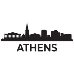 Fototapeta premium Athens, Georgia skyline silhouette. Vector illustration. Vector black silhouette. with white background