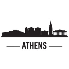 Fototapeta premium Athens, Georgia skyline silhouette. Vector illustration. Vector black silhouette. with white background