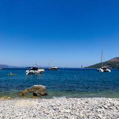 boats in the bay of crete