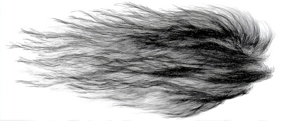 Obraz premium Abstract Black Ink Lines, Hair-like Texture, Artistic Drawing