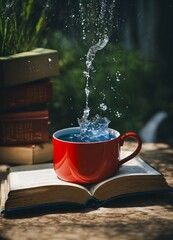 cup of tea with book