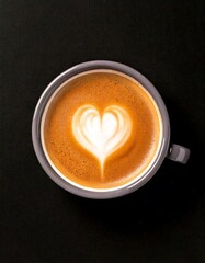 a cup of coffee with a heart in the foam