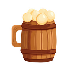 Beer, Oktoberfest. Flat vector clipart, illustration with isolated background.