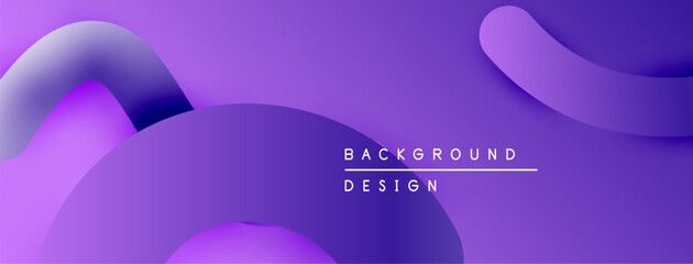 Obraz premium Abstract purple fluid shapes overlap. Modern design features gradient hues, creating dynamic visual effect. Minimalist background.
