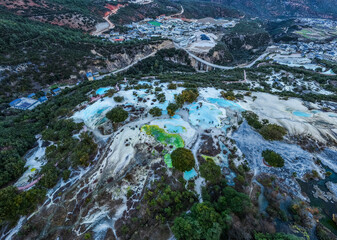 Aerial view of Baishuitai in Shangri-La, Yunnan	
