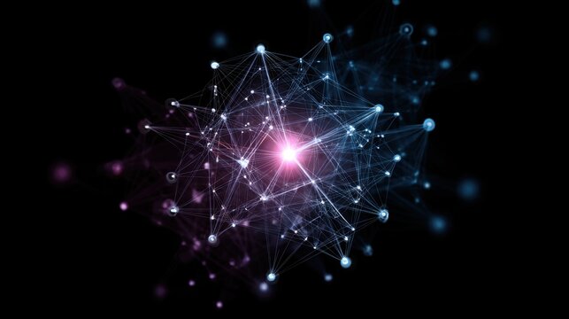 glowing network sphere abstract art