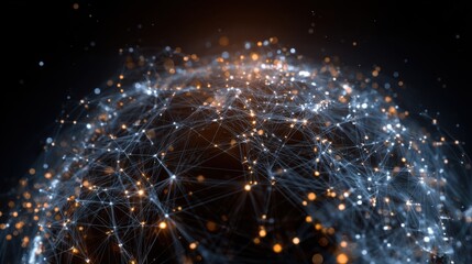 glowing network sphere abstract art