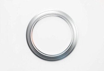 Elegant silver abstract circle, minimalist design on light background,  light,  minimalist