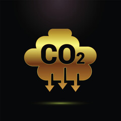 Reducing Carbon Dioxide Emissions Cloud with Arrows Depicting Decrease Pollution and Negative Impact on Environment