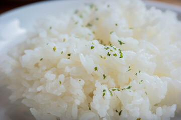 Cooked White Rice with Dried Herbs