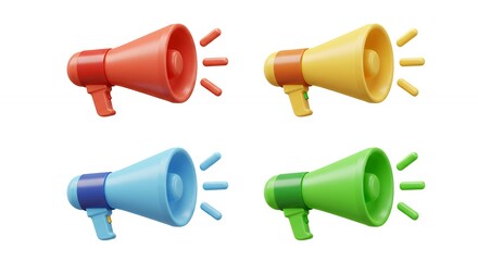 Colorful megaphones illustration