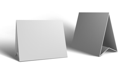 3D White Table Advert Paper Stand Card