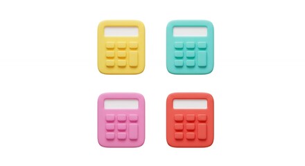 Four colorful calculators