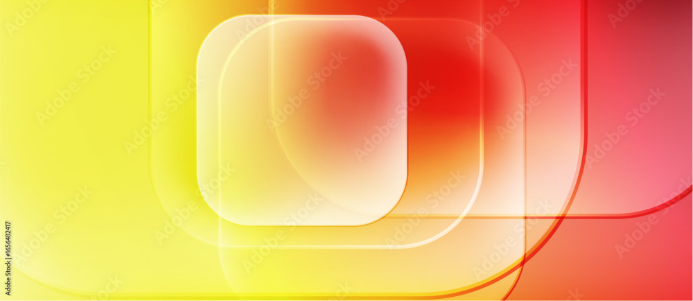 Aufkleber abstract composition. overlapping squares, gradients transition from yellow to red. soft light, mode