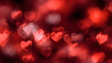 High contrast red bokeh background with soft radial blur for Valentine or love theme 
