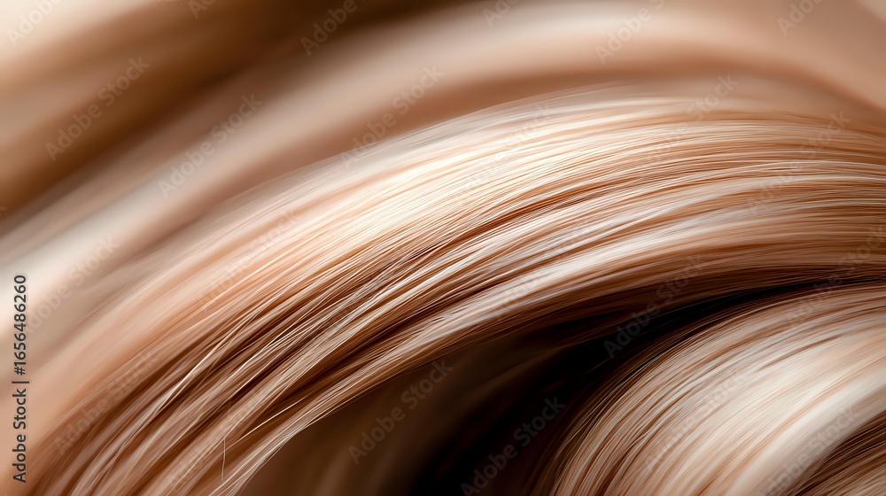 Aufkleber smooth flowing curves in warm brown and beige tones create elegant abstract background with soft gra