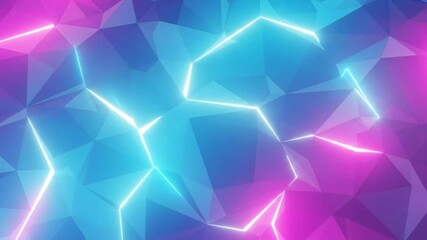 Abstract geometric background with glowing neon lines and vibrant colors in a modern design. - Powered by Adobe