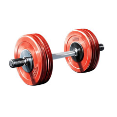 Red and Black Dumbbell Isolated on White Background Perfect for Fitness, Strength Training, and Gym Equipment Enthusiasts transparent background