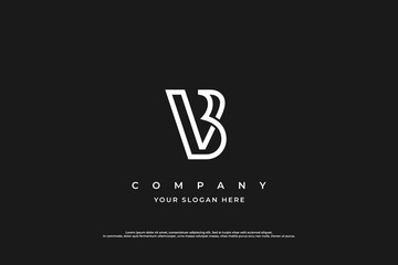 Monogram Logo with Letters VB, Modern and Minimalist Style