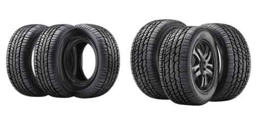 car wheel or tires on transparent background,