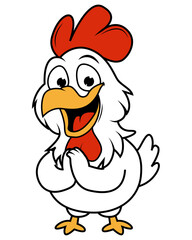 cute chiken animal cartoon illustration