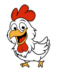cute chiken animal cartoon illustration