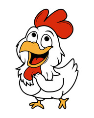 cute chiken animal cartoon illustration