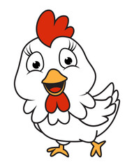 cute chiken animal cartoon illustration