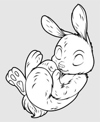 cute sleeping rabbit