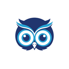 Fototapeta premium Modern owl logo symbol, stylized bird head vector icon.