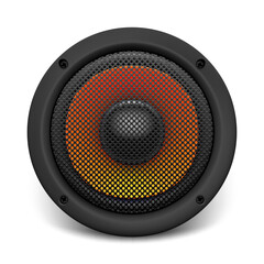 Black And Yellow Bass Round Speaker With Shadow