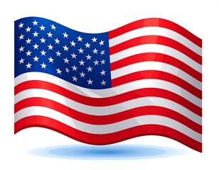 Fototapeta premium Waving American flag illustration
